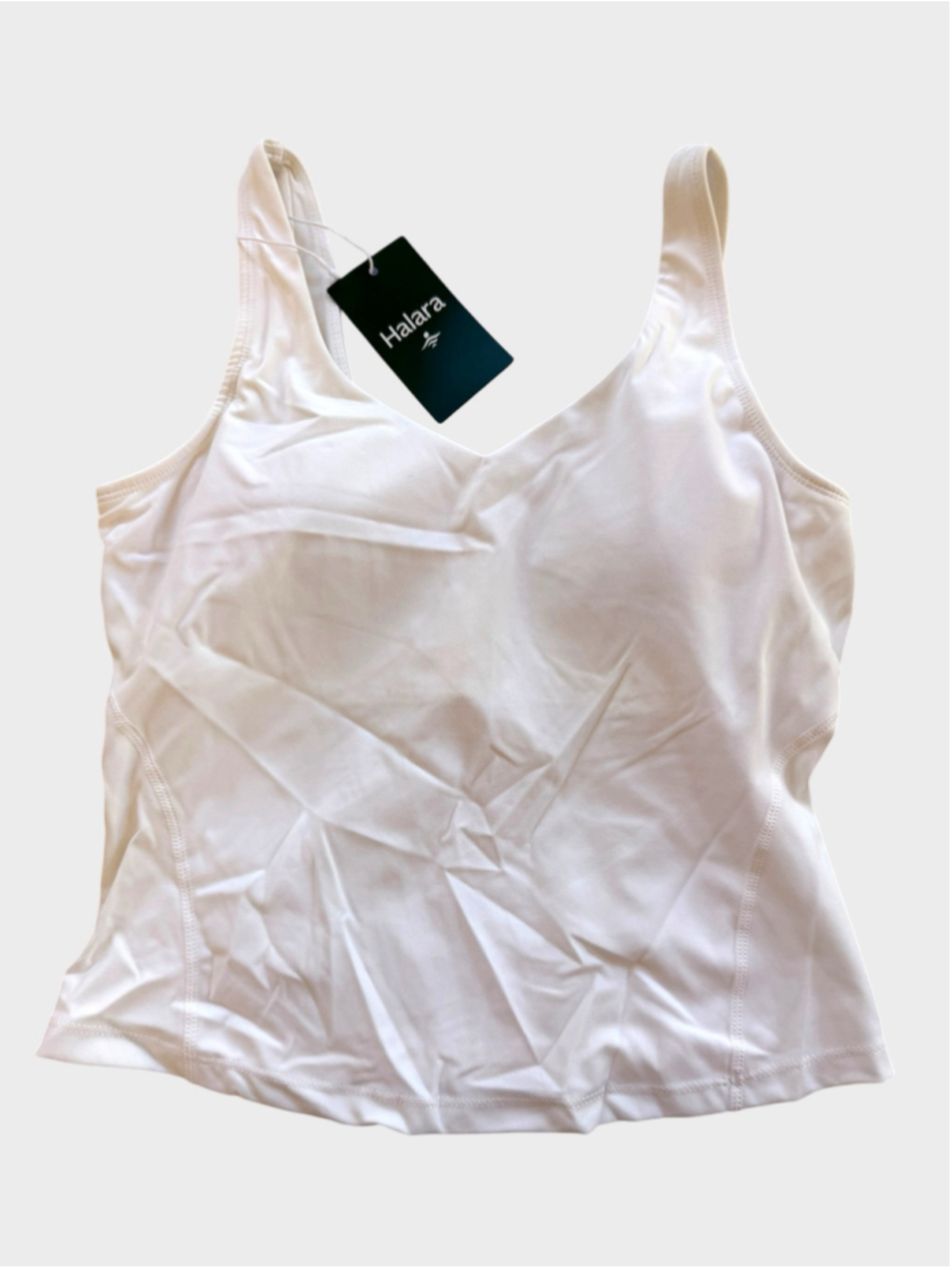 Size S Halara Plush Padded V Neck Plain Tank Top White